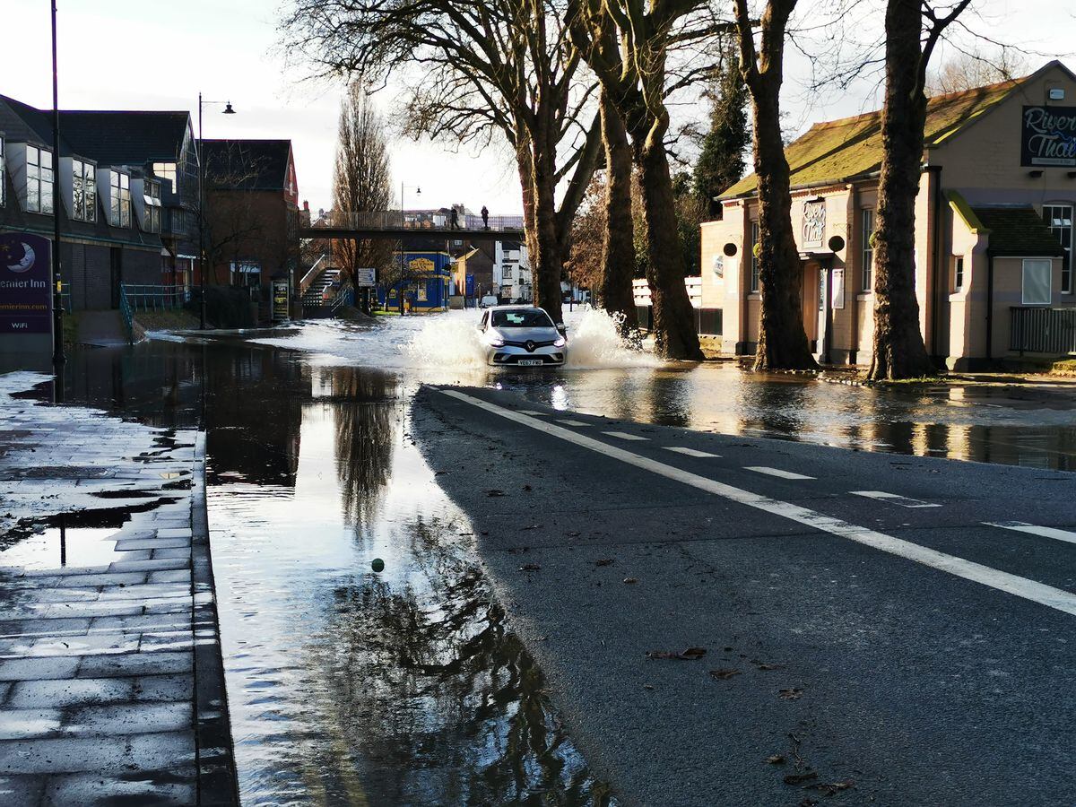 Flooding in Shrewsbury. Photo: Ellie Sheffield.