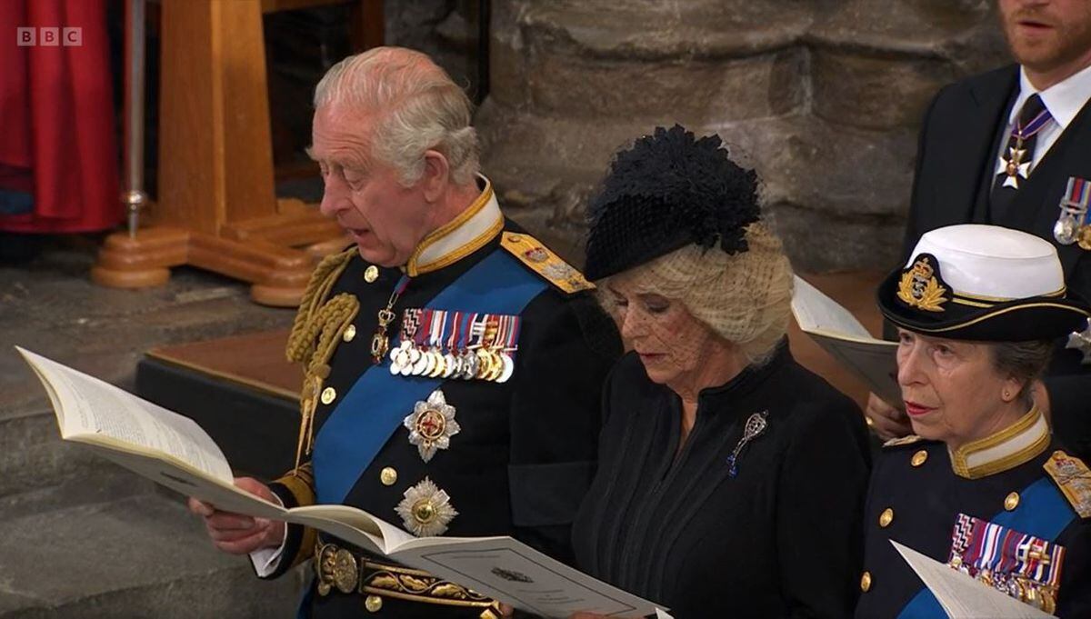 The Royal Family during the state funeral of Queen Elizabeth II. Photo: BBC News
