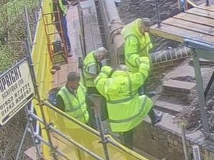 Work continues on the Cliff Railway repairs