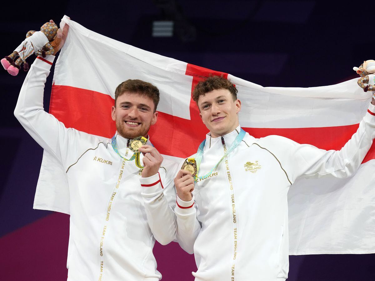 Matty Lee, left, and Noah Williams with their gold medals
