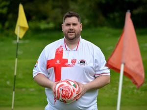 Tom Wood from Telford who is representing England in the FootGolf World Cup in Orlando later this month