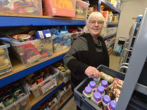 Liz Bird at Bridgnorth Food Bank, which operates out of the Baptist Church