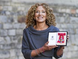Kelly Hoppen after receiving an CBE (Commander of the Order of the British Empire) during an investiture ceremony at Windsor Castle on November 23, 2021