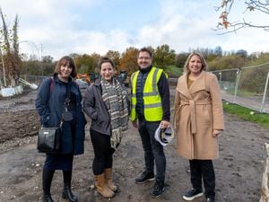 Councillors Kelly Middleton, Andrew Wooton from Welch and Phillips, architect Victoria Biggin from biT, and Councillor Carolyn Healy