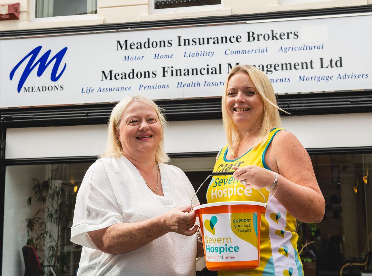 Marathon runner Clair Hatton and Lesley Prior, manager at Meadons Insurance Brokers. Photo by Malcolm Hart