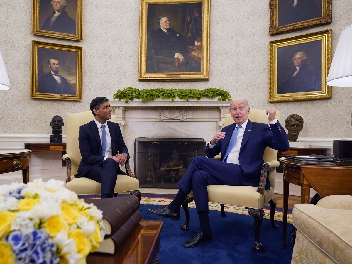 Prime Minister Rishi Sunak attends a bilateral meeting with US President Joe Biden in the White House