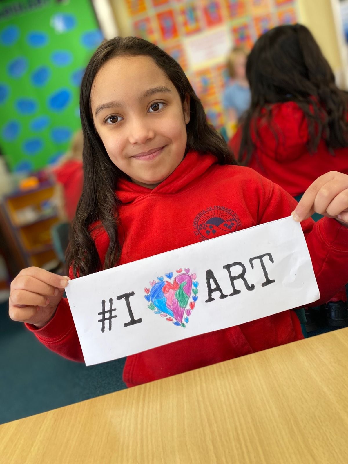 STEAM Co OurMillion22 launch day at St Lawrence Primary Florence Reeve with I Love Art logo