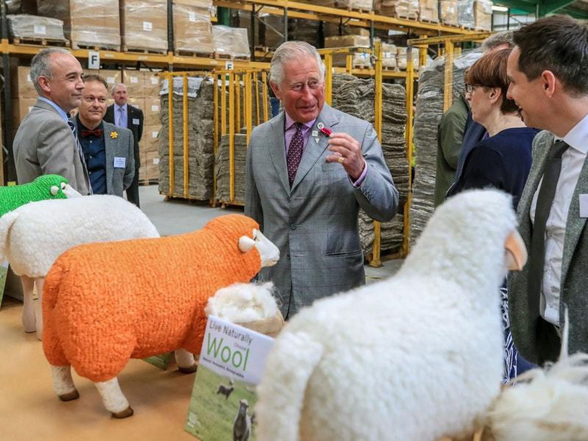 The Prince of Wales visits Woolcool in Stone, Staffordshire