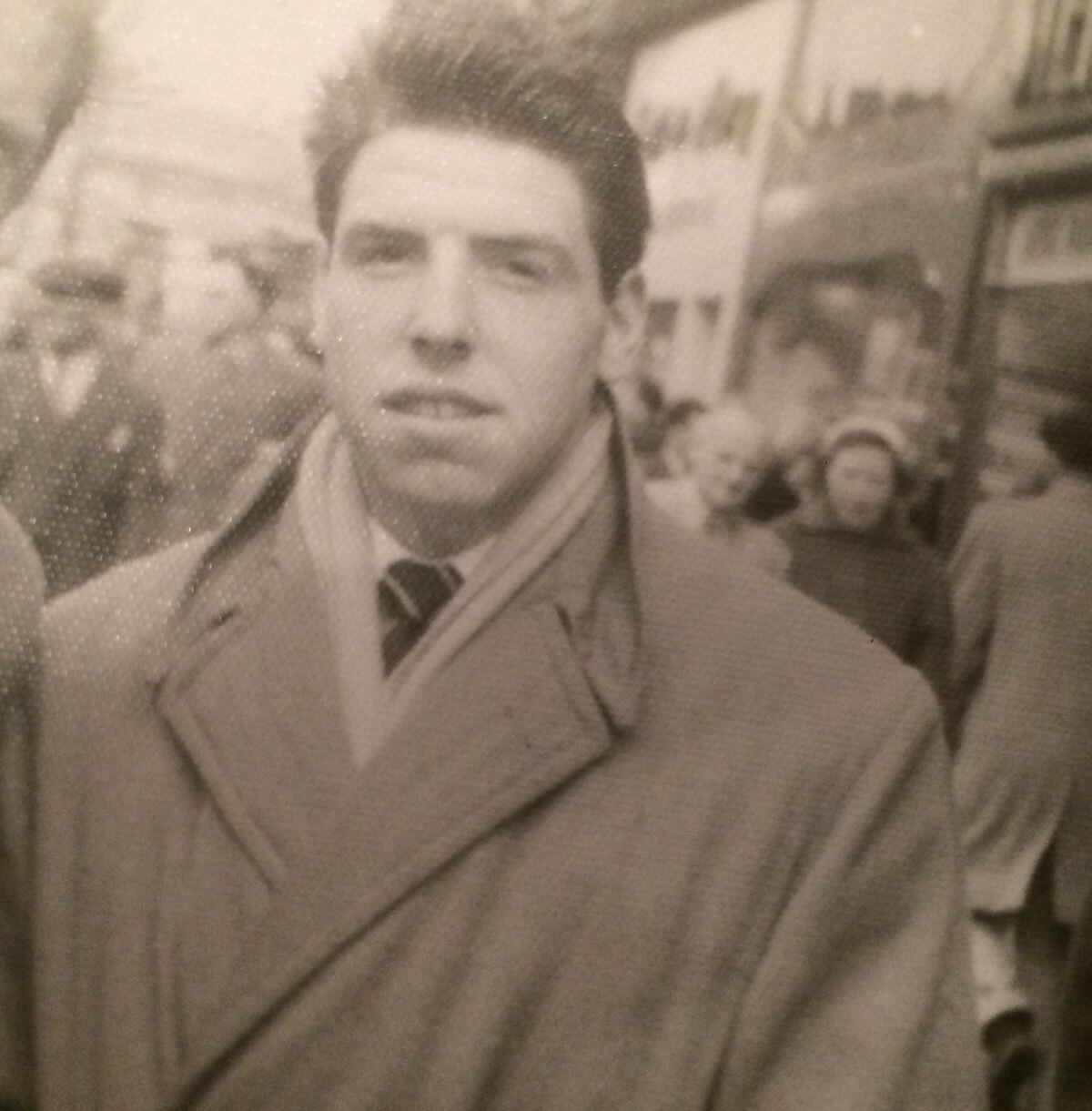 Jim in Manchester, on the way to see his beloved Man Utd play, 1960