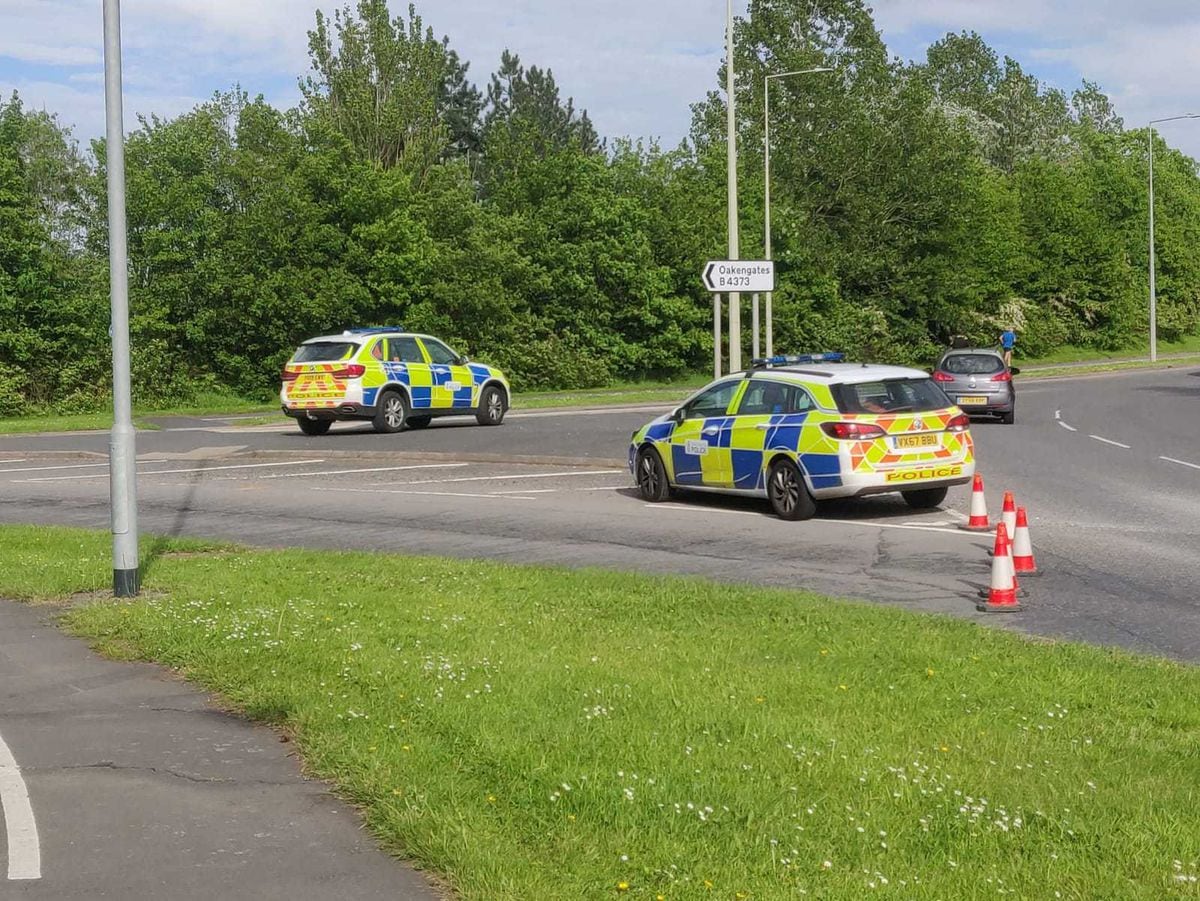 Police blocked the road near to where the collision happened