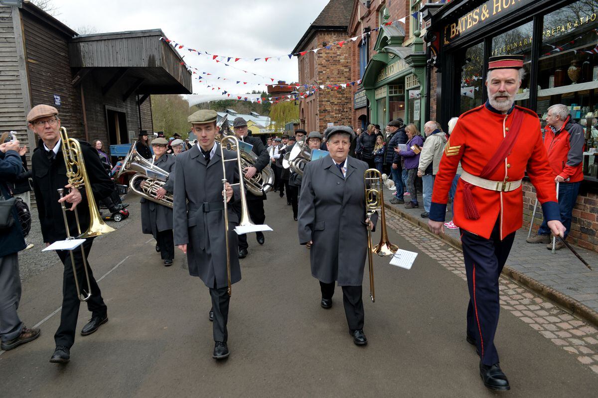 The procession marched from one side of the town to the other as part of the Blists Hill 50th birthday celebrations.