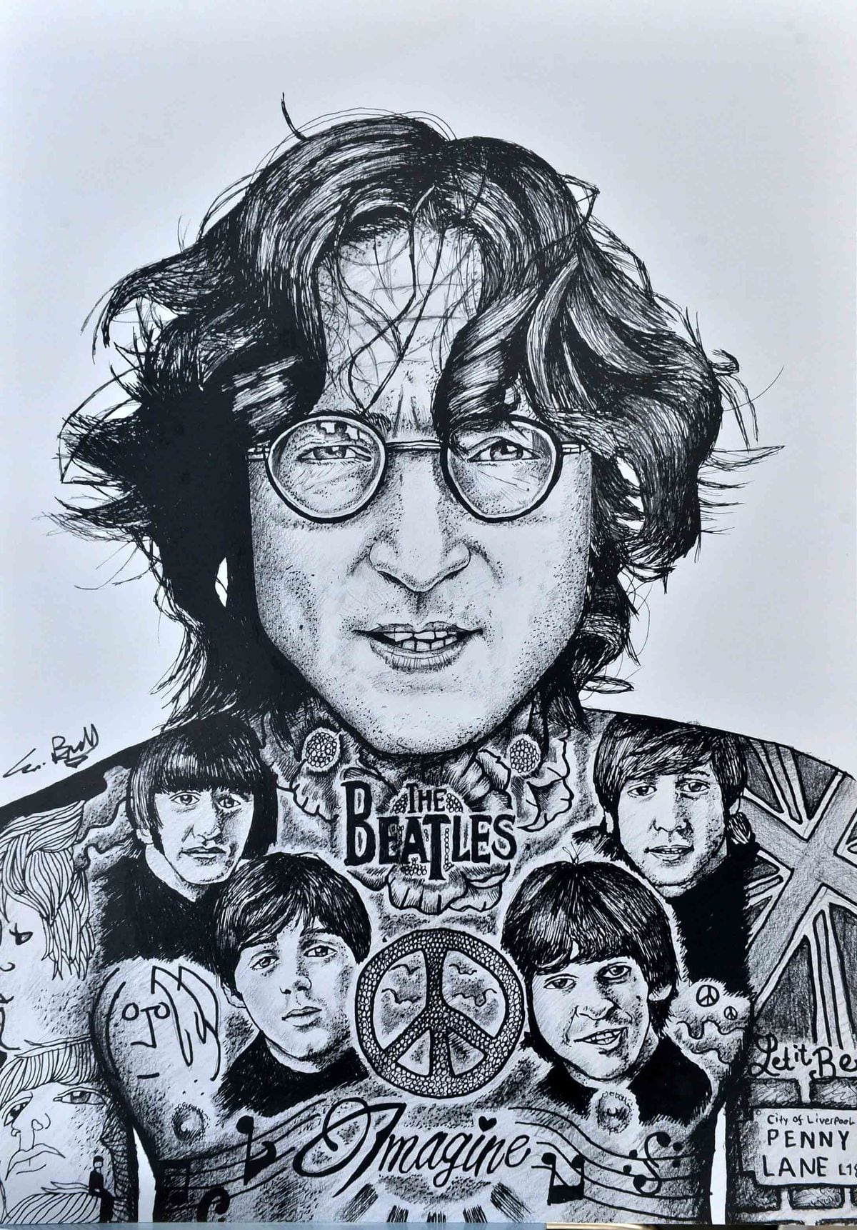 A Beatles inspired print