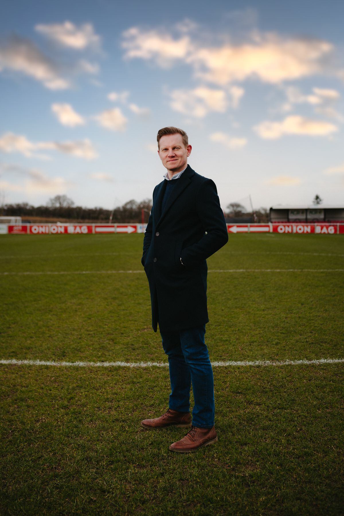 Rich Wilkinson from Whitchurch is an ex-footballer who has taking part in a documentary called "Sidelined". Pictured here at local Whitchurch Alport FC ground