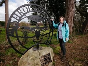 Julia Baron, chief executive of Community Resource in Shropshire, is taking on a six-day retirement walking challenge along the Shropshire Way in May to highlight their work across the county and raise funds. Pictured at a Shropshire Way sign near the Kingsland Bridge in Shrewsbury.