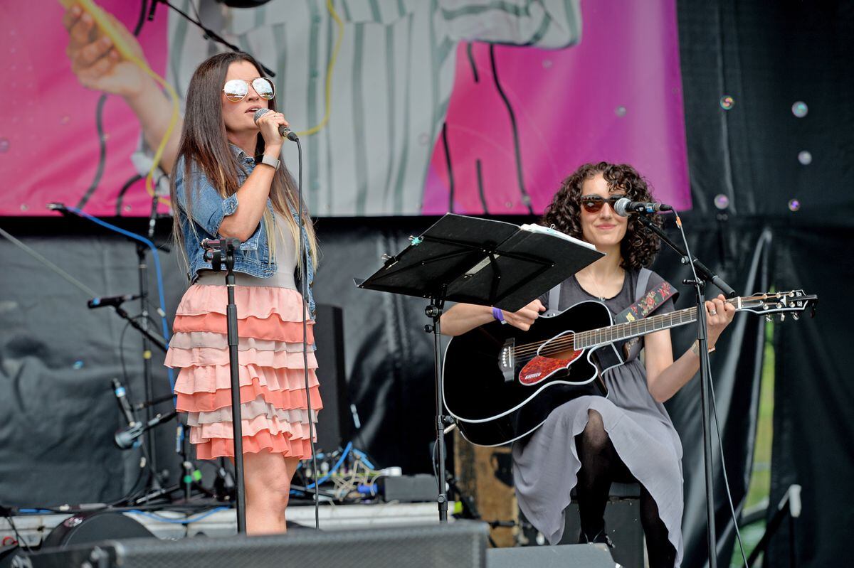 Darwins Angels perform on the main stage at Party in the Park