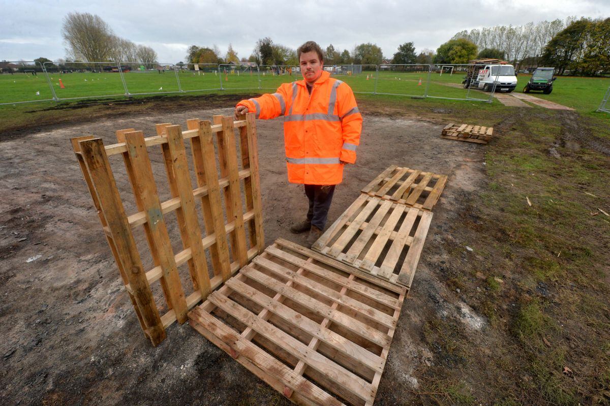 New pallets have already been delivered to replace those lost in the fire on Saturday