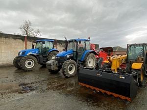  Some of the tractors and farm machinery that will be sold at Buttington Old Hall, Buttington on Friday.