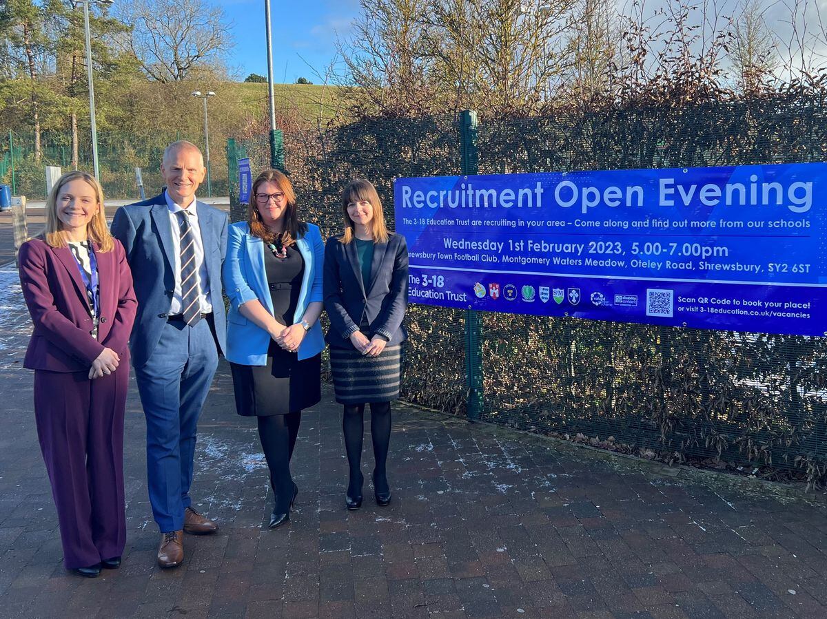 Ahead of the 3-18 Education Trust recruitment evening (from left): deputy CEO Claire Jones, CEO David O’Toole, senior HR officer Jodie Evans and HR director Laura Taylor