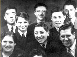 Alan Overton, right, with Jewish boys saved from Nazi Germany, and Mrs Sperber, matron of the house who was also saved by Alan