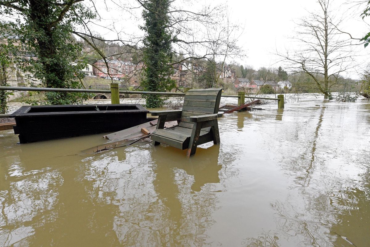 Flooding in Ironbridge on Wednesday