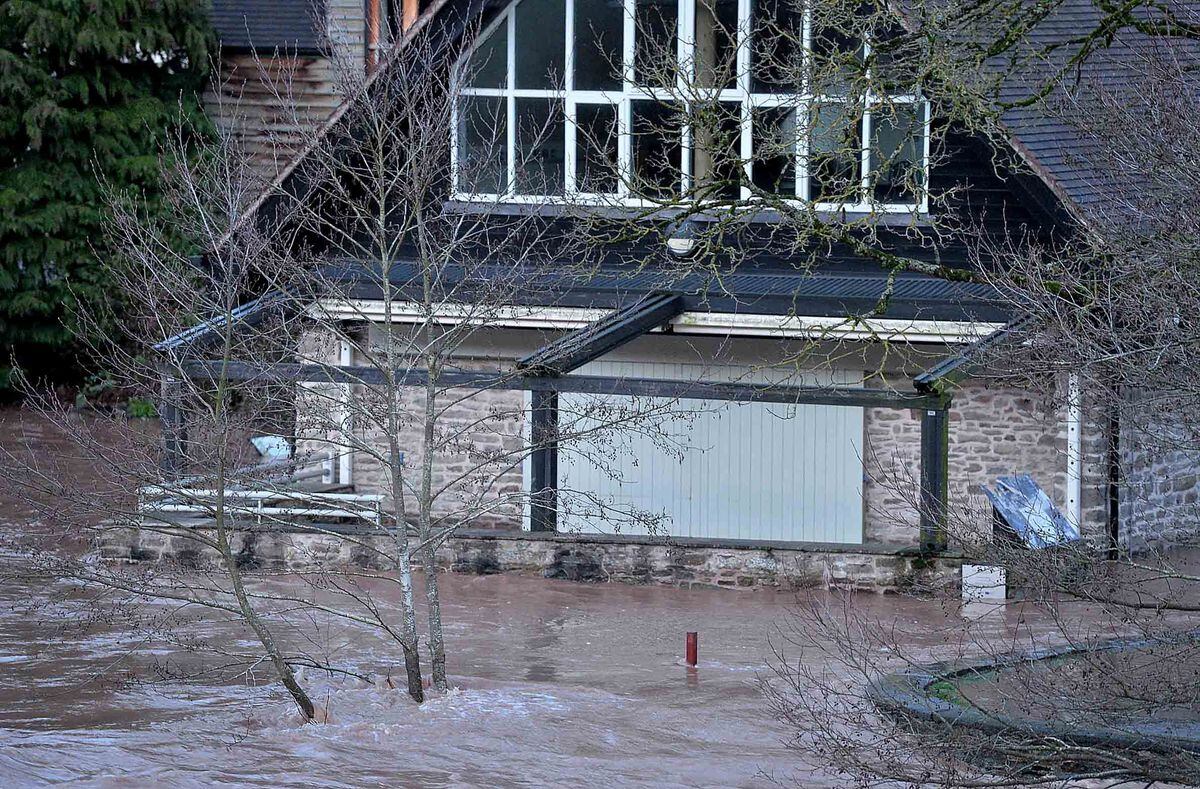 Flooding around CSONS near the Dinham bridge in Ludlow