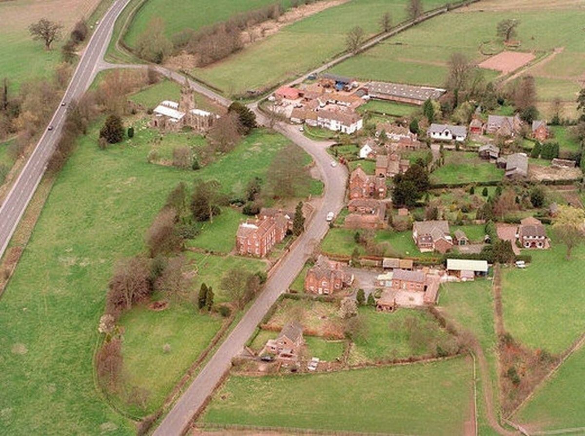 An aerial view of Tong as it looks today