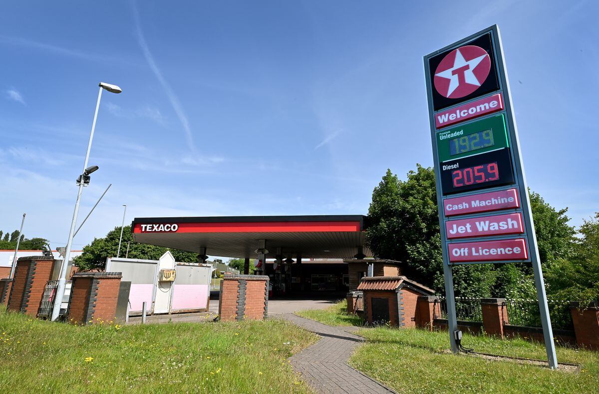 The Texaco garage in Cannock where petrol is 192.9 pence per litre and diesel is 205.9 pence per litre