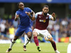               Chelsea's Raheem Sterling (left) and Aston Villa's Douglas Luiz            