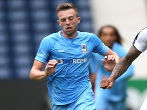 Coventry City's Jordan Shipley, left, is set to complete a move to Shrewsbury Town.