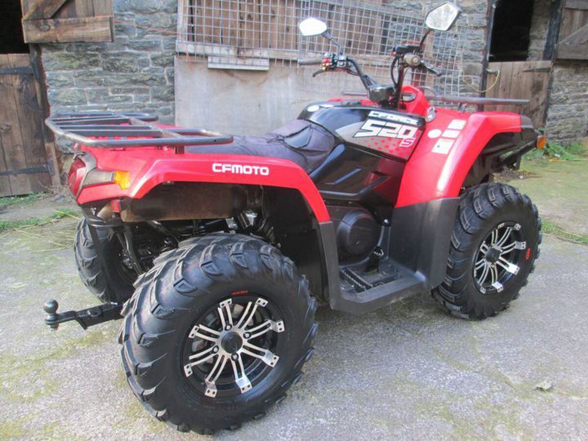 Dyfed Powys Police is appealing for information after a quad bike was stolen from a farm near Presteigne.