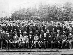 Coalbrookdale Company workers, photographed at the Ironworks in 1900 