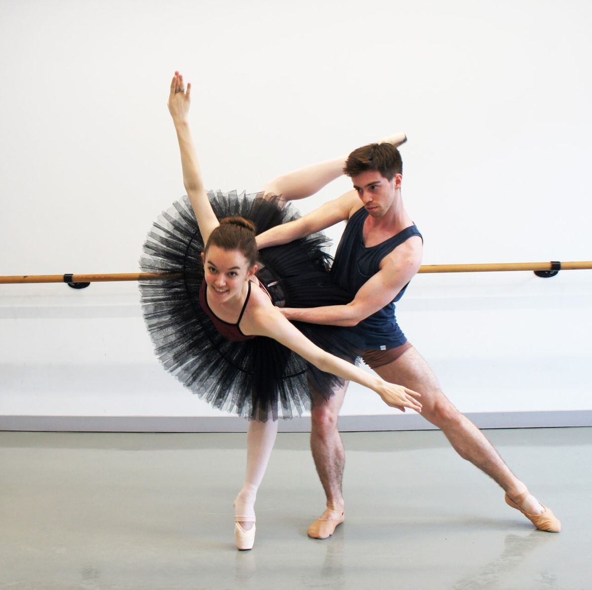 Rehearsals for Swan Lake. Pictured EYB principal Lyndsey Fraser and Adam Ashcroft