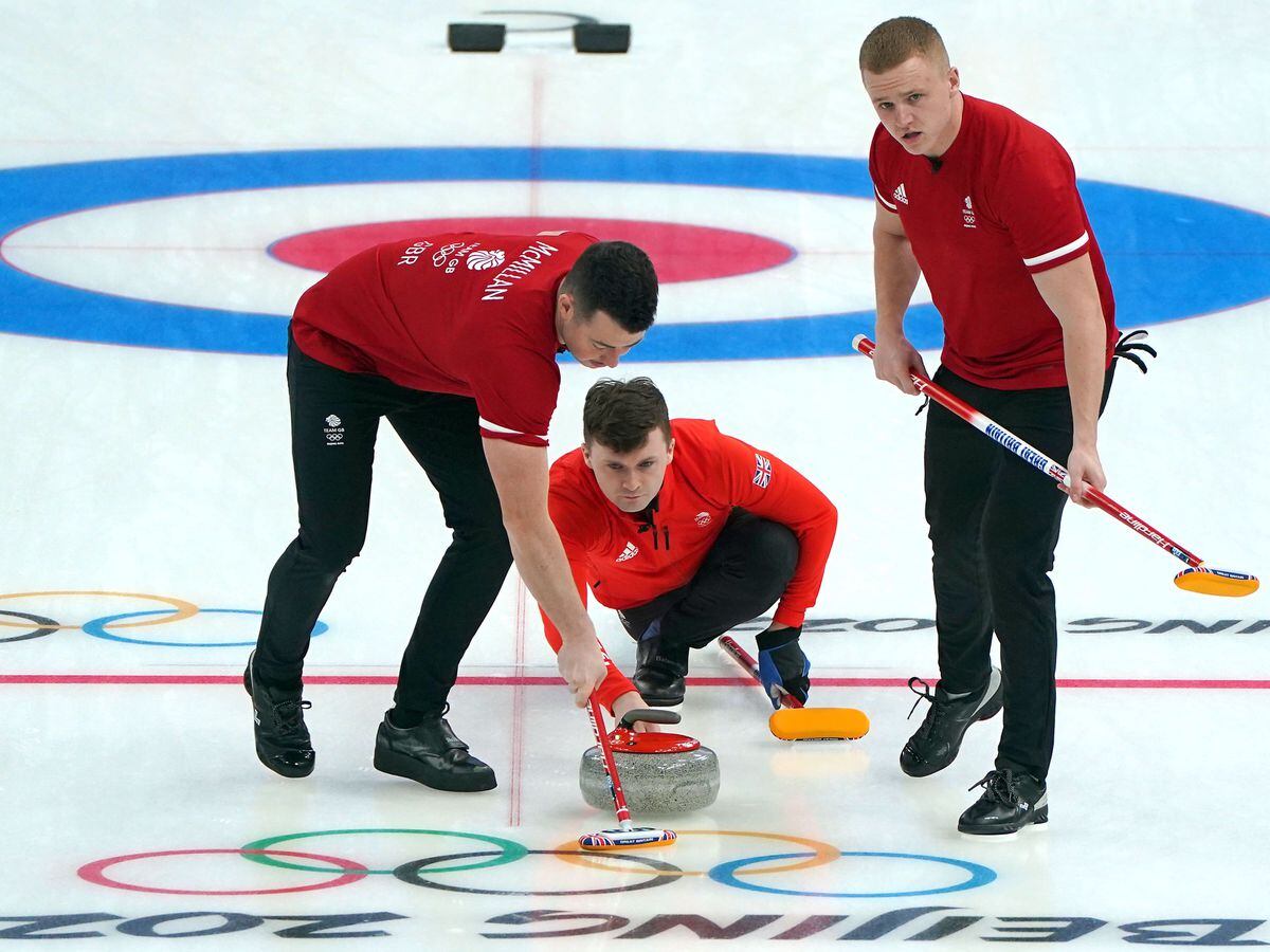 Great Britain's men's curling team in action
