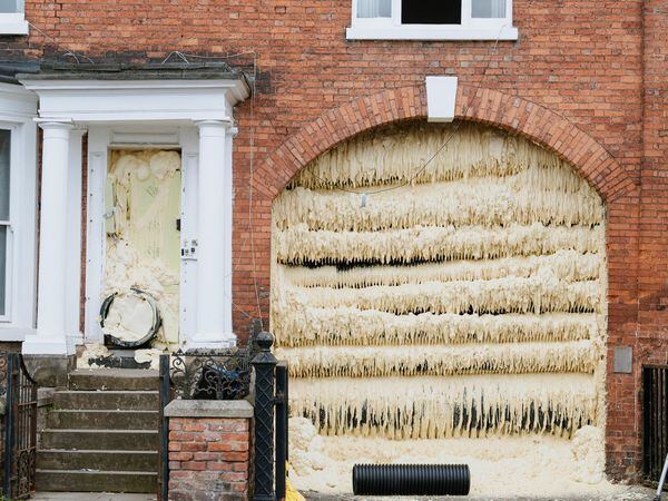 110 St Michael's Street in Shrewsbury was filled with concrete foam to help prevent its collapse
