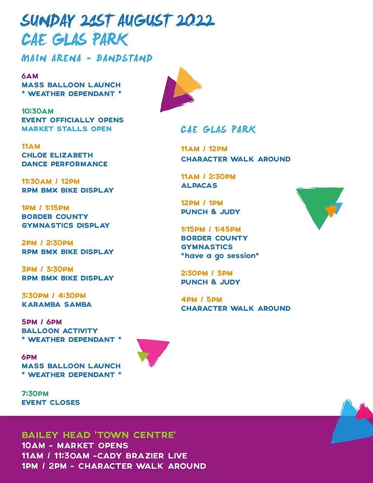 Oswestry Balloon Festival itinerary