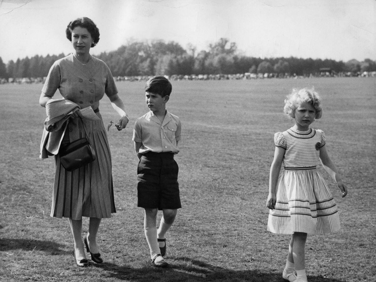 The Queen with Charles and Anne in 1956