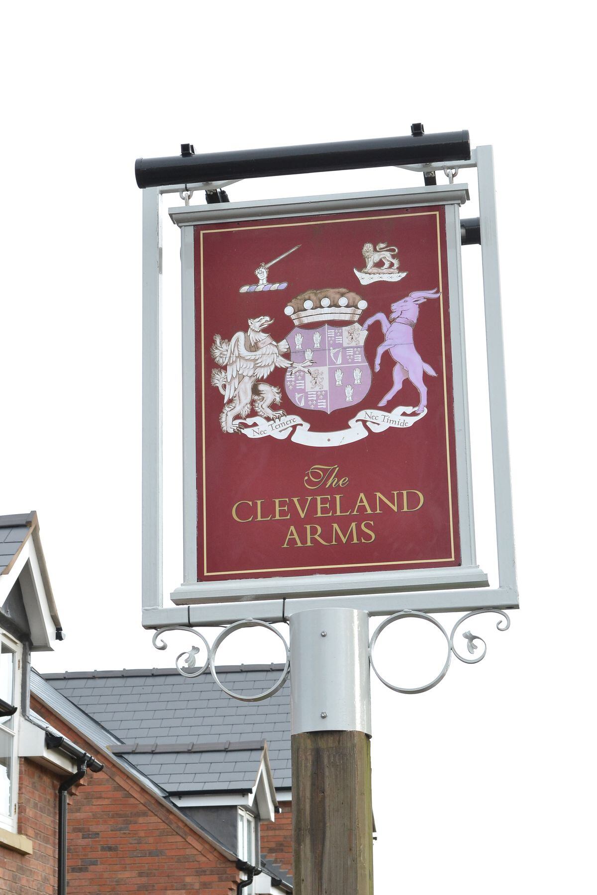 High Ercall pic. Pub sign for the Cleveland Arms at High Ercall. Picture taken on Wednesday, January 13, 2016. There is a notice which says the pub is closed i.e... 'Our deep and sincere apologies to all our loyal customers. Due to ongoing adverse trading and major structural repairs and alterations being required, the Cleveland Arms public house has again been forced to close...' Pub closures. High Ercall pub. High Ercall village. Library code: High Ercall pic 2016. High Ercall 2016.. 