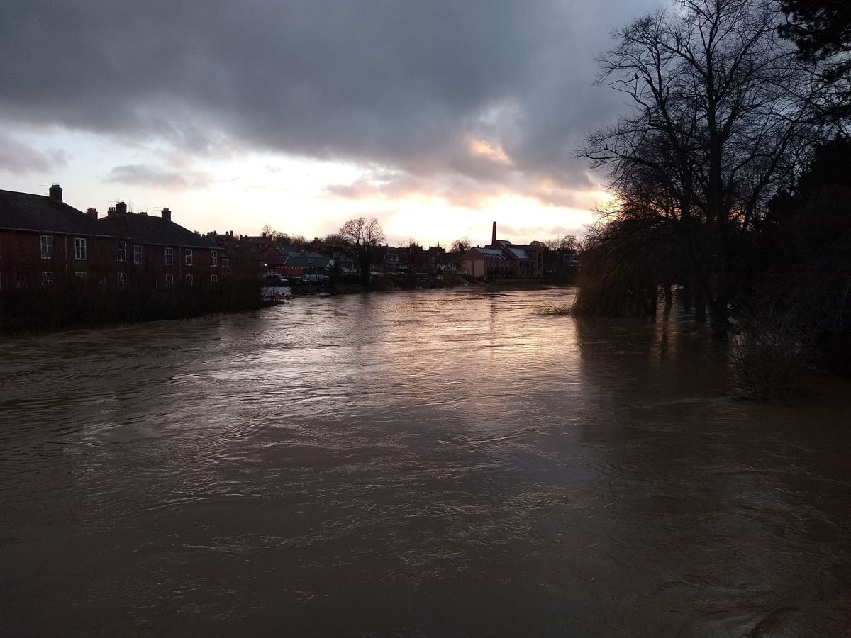 The River Severn in Shrewsbury yesterday