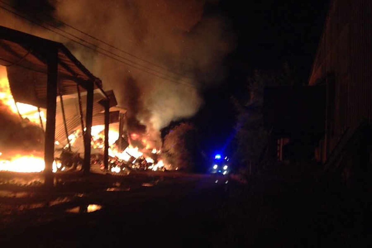 Shropshire fire crews tackle three barn blazes