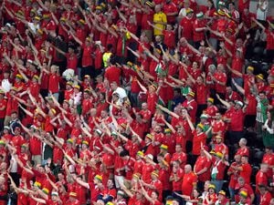 Wales fans in the stands during the Fifa World Cup Group B match at the Ahmad Bin Ali Stadium, Al-Rayyan, Qatar