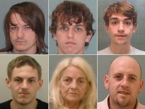 The five who were sentenced today are (top, from left) Ryan Langshaw, Jack Ross, Jake Burrows, (bottom row) Jake Dykstra and Florence Marley. Paul Watton (bottom right) was given a suspended sentence in February.