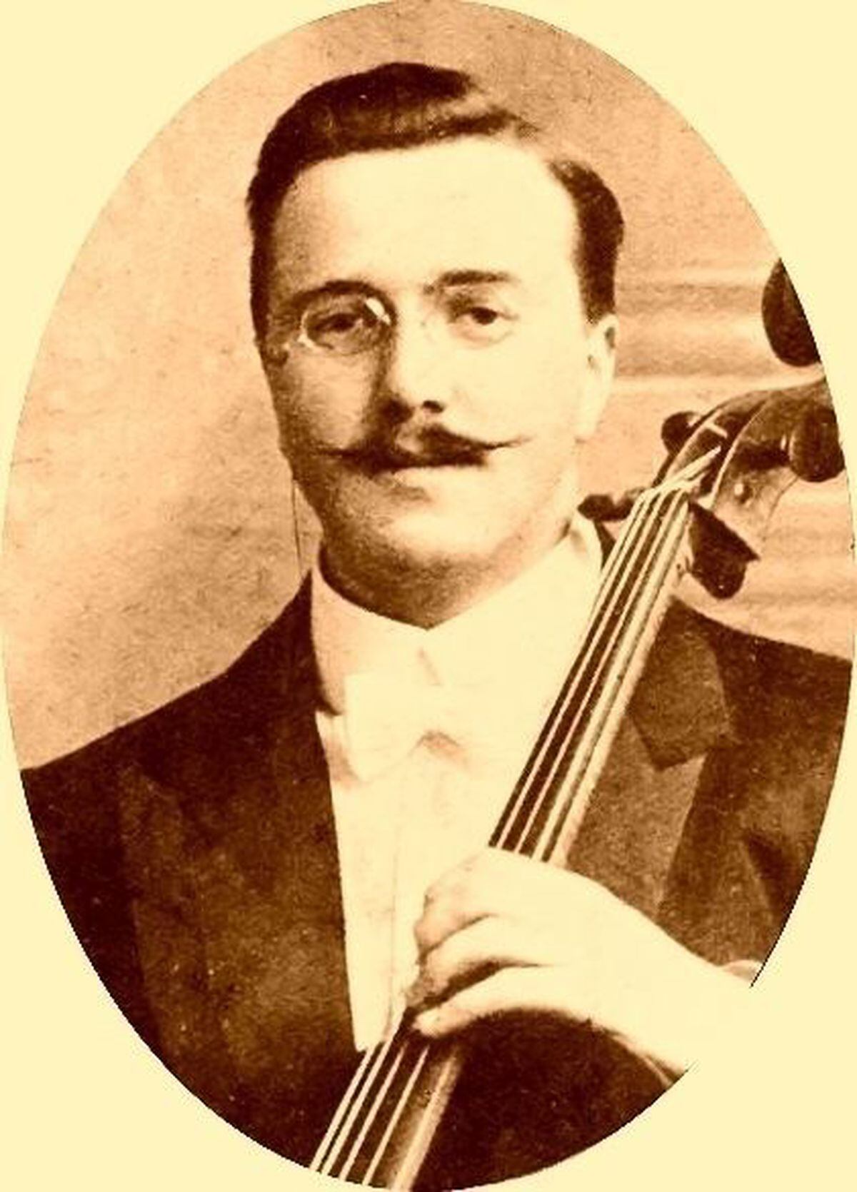 John Wesley Woodward, a cellist from West Bromwich, featured on the publicity material for the Titanic