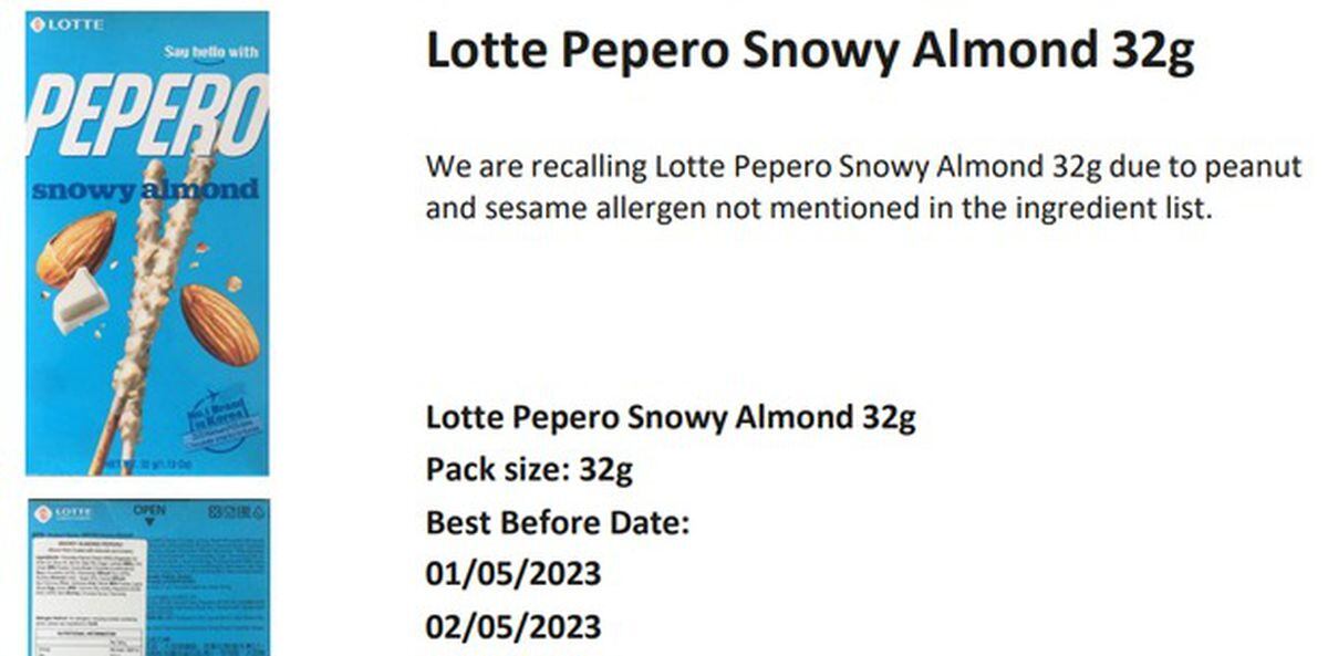 Lotte Pepero Snowy Almond. Picture: FSA/Lotte