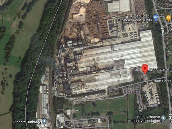 The site of the Kronospan factory in Chirk. Picture: Google Maps