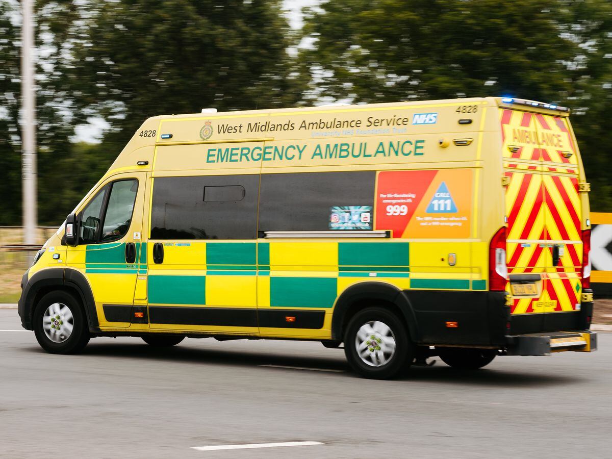 Fire and ambulance crews were sent to the scene on the A49 in Craven Arms