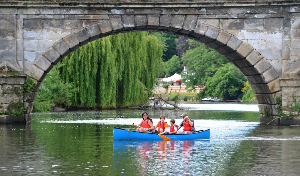 Enjoying a journey down the river in Shrewsbury in the warm weather