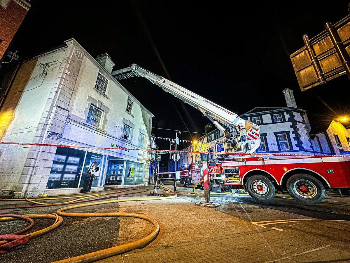 Six crews were dispatched to help deal with the incident. Picture: James Lewis - Shropshire Fire and Rescue Service