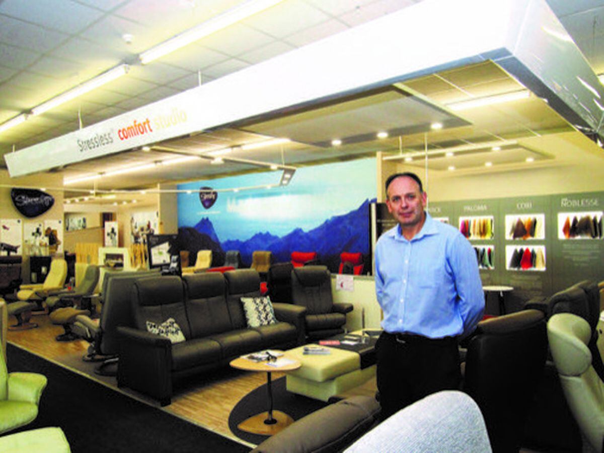 Tim Morgan in the current Llanidloes Hafren Furnishers store