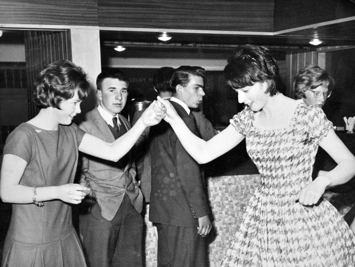 Teenagers at Shrewsbury Youth Club around 60 years ago.