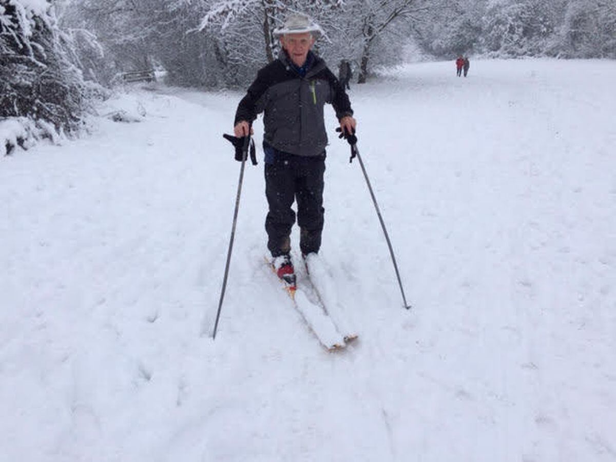 While cars and bike struggled this man took to his skis in the Rae Brook Valley Local Nature Reserve. Picture by Andy Gordon